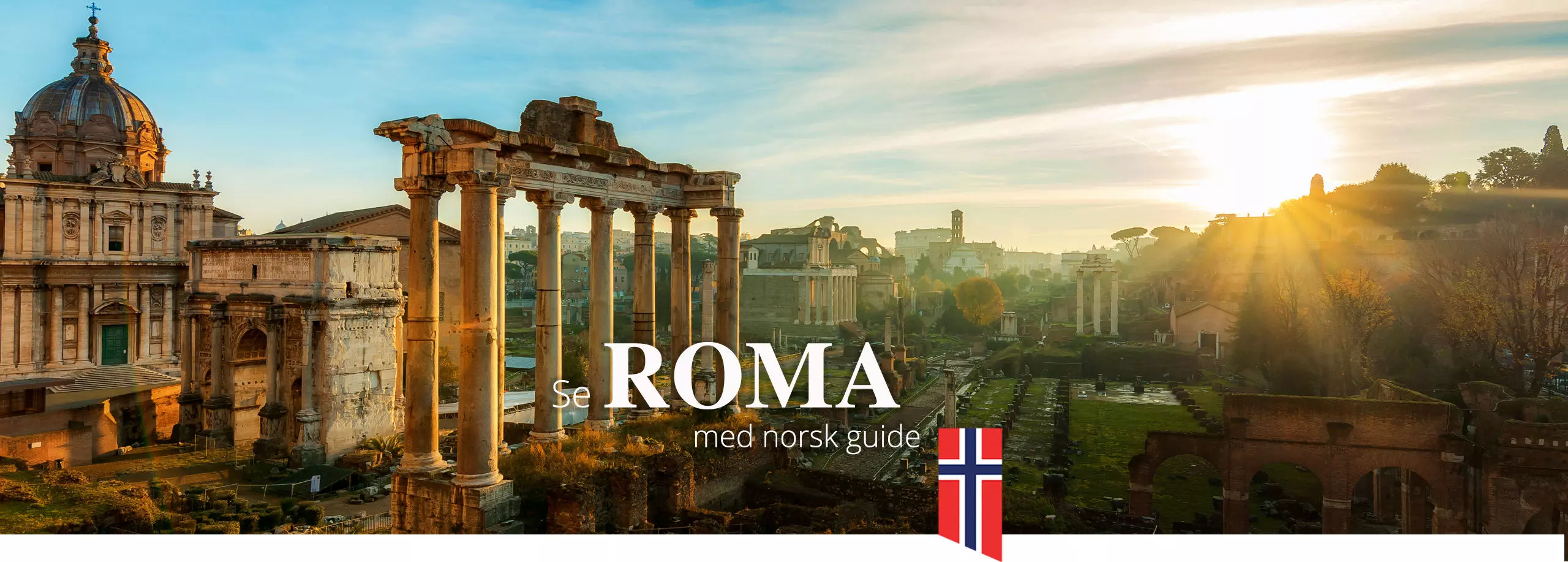 Bilde fra Roma med norsk flagg