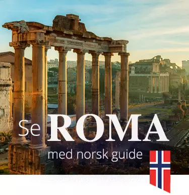 Bilde fra Roma med norsk flagg
